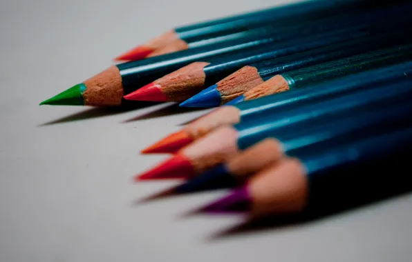 Картинка макро, цветные, цвет, карандаши, рисование