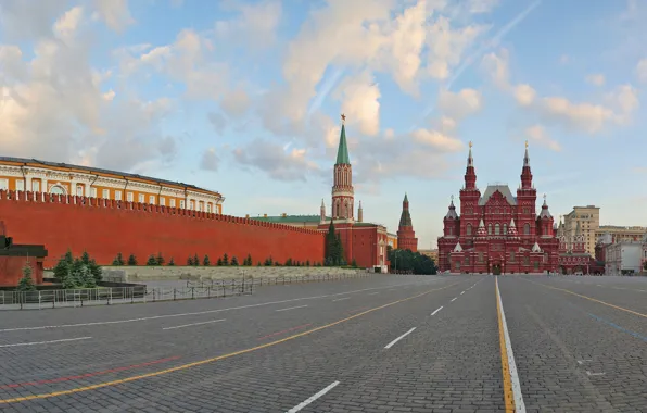 Утро, Москва, Собор Василия Блаженного, ГУМ, Исторический музей, Московский Кремль, А.Савин. Викисклад, Панорамный вид на …