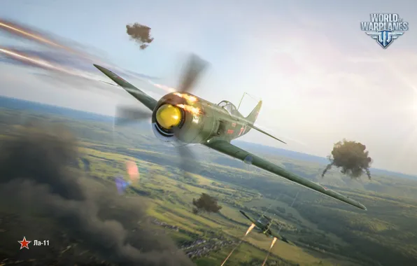 Облака, СССР, World of Warplanes, Ла-11, зенитный взрыв, Wargmaing.net