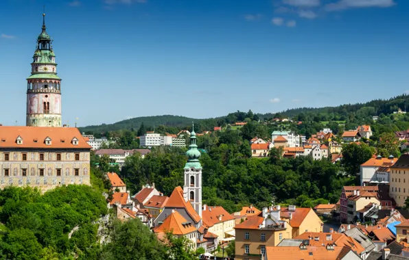 Картинка Чехия, башни, Český Krumlov