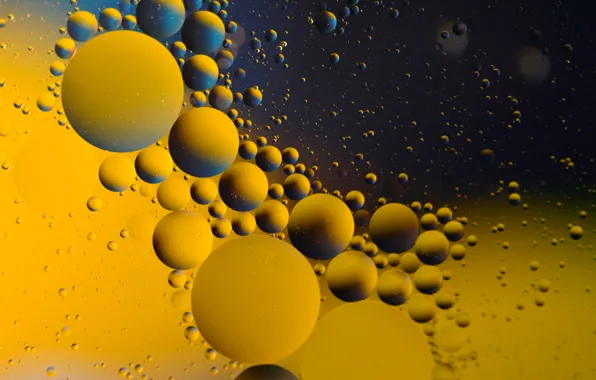 Картинка вода, пузырьки, масло, круг, воздух, объем