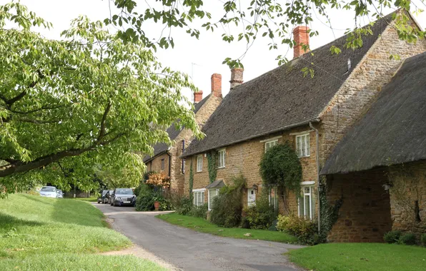 Картинка фото, Дома, Город, Улица, Великобритания, Oxfordshire, Sibford Gower