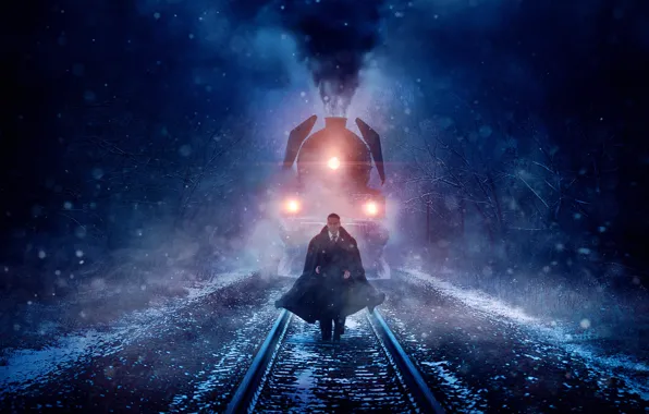 Картинка cinema, blizzard, smoke, snow, man, movie, train, film