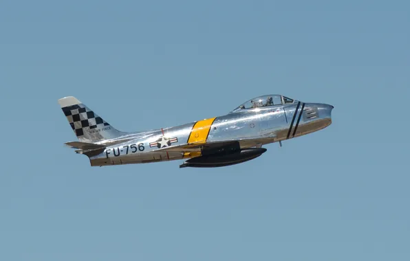 Картинка небо, полет, самолет, пилот, F-86 Sabre