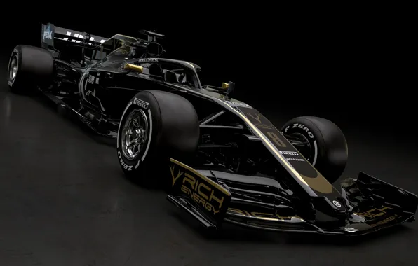 Черный, скорость, болид, black, speed, 2019, haas, vf 19