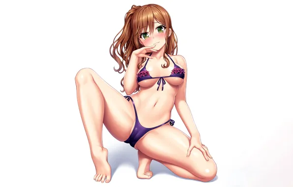 Girl, sexy, cleavage, long hair, legs, boobs, anime, beautiful