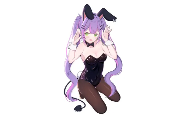 Girl, sexy, cleavage, green eyes, long hair, legs, boobs, anime