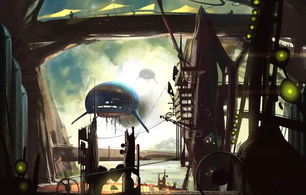 Blue, bubble, ship