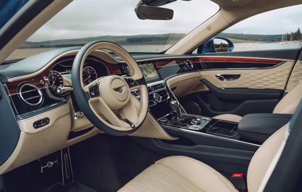 Bentley, руль, салон, Bentley Continental, Bentley Continental Flying Spur, Bentley Continental Flying