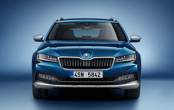 Вид спереди, Skoda, Scout, Superb, 2019