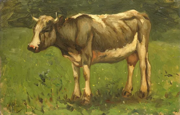 Масло, картина, 1888, Корова, Антон Мауве, Anton Mauve