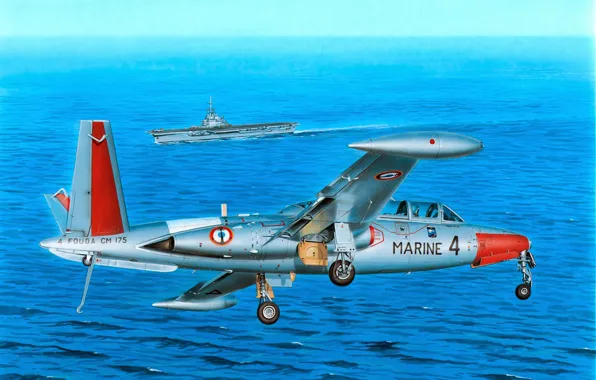 Картинка art, painting, jet, Fouga Magister