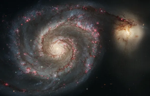 Картинка две, большая, галактика, маленькая