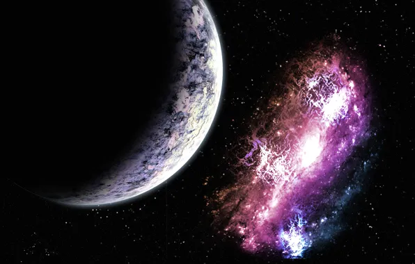 Картинка звезды, туманность, цвет, планета