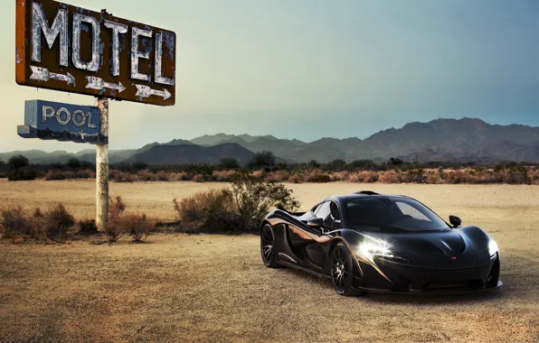 Car, авто, суперкар, black, свет фар, макларен, McLaren P1
