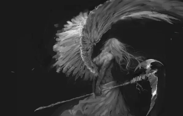 Картинка готика, коса, мужчина, ангел смерти, by bloody-little-turd