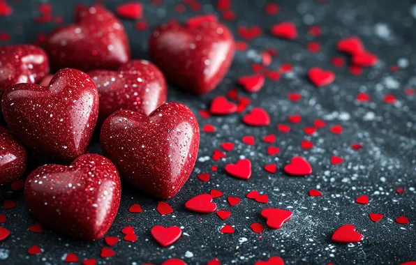 Картинка любовь, фон, романтика, сердце, сердечки, red, love, happy
