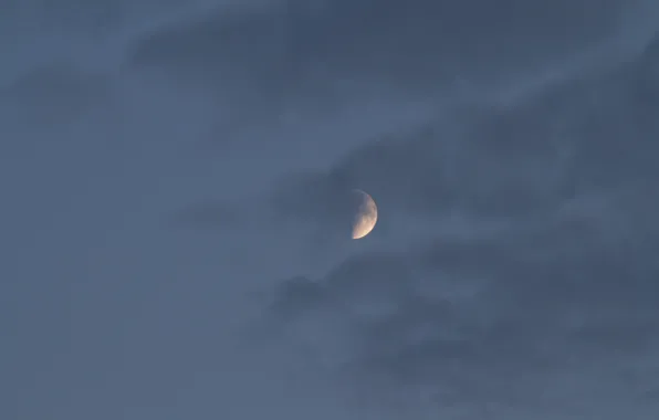 Картинка небо, облака, природа, луна, вечер, Stan