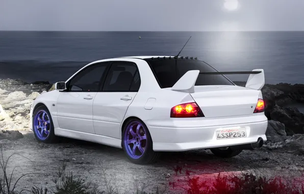 Картинка белый, Mitsubishi, white, Evo, митсубиши, эволюшн