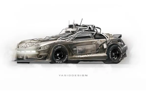 Авто, Минимализм, Машина, Арт, Elysium, Yasid Design, Yasid Oozeear, ArtStation