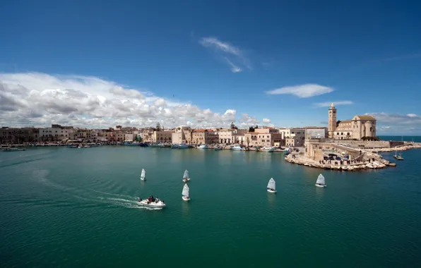 City, sea, building