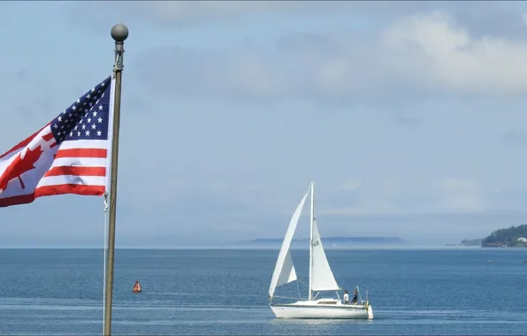 USA, nature, flag