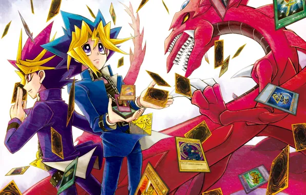 Карты, дракон, мальчики, Yu Gi Oh!