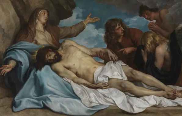 Картинка Оплакивание Христа, oil on canvas, фламандский живописец, Flemish Baroque painter, Bewening van Christus, Royal Museum …