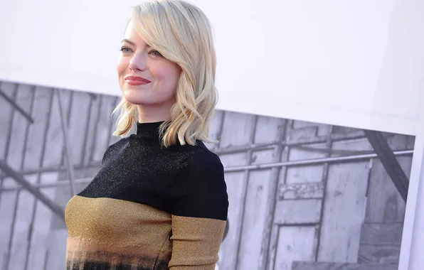 Улыбка, портрет, актриса, прическа, блондинка, красотка, Emma Stone, Эмма Стоун