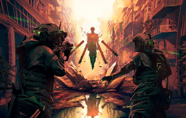 Рисунок, Солдаты, Солдат, Оружие, Fantasy, Арт, Фантастика, Military