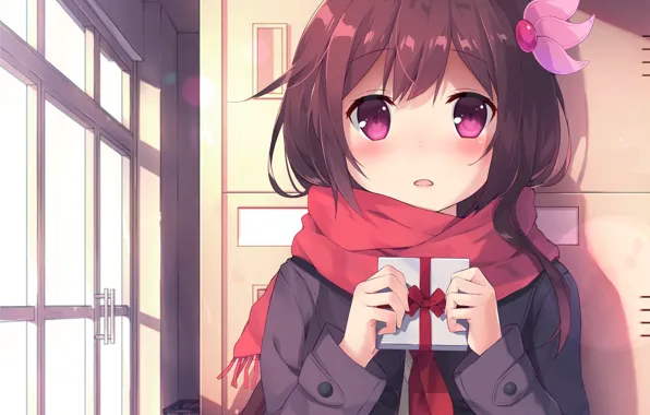 Картинка anime, girl, oriental, valentine's day, asiatic, japanese, asian, pretty