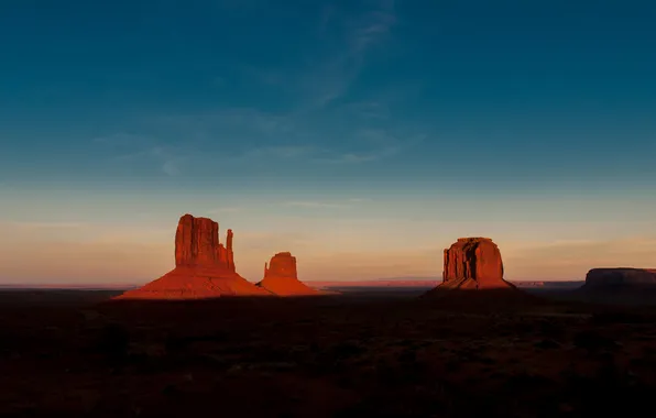 Картинка закат, камни, скалы, пустыня, США