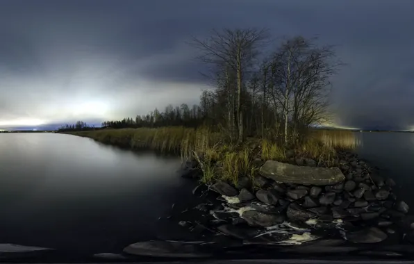 Картинка ночь, природа, озеро