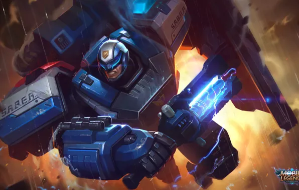 Робот, броня, киборг, Mobile Legends Bang Bang, электро-шокер