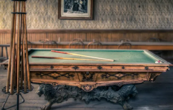 Pool, vintage, old, billiards