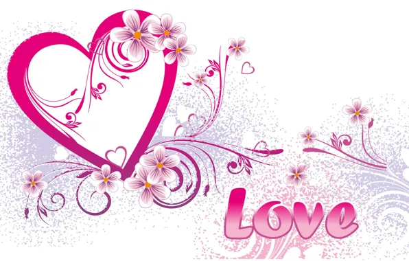 Любовь, сердце, вектор, открытка, День Святого Валентина