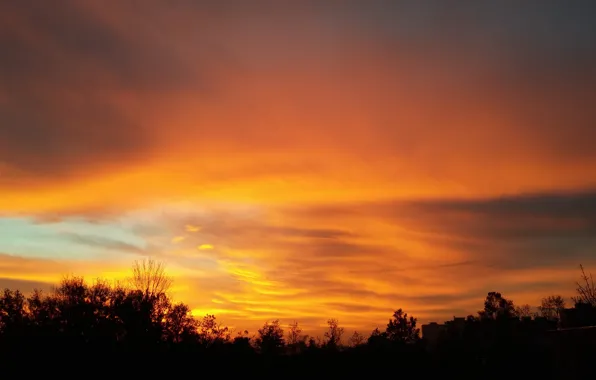 Fire, cloud, sunrise, orange, Morning