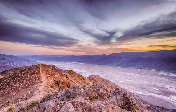 Картинка пустыня, долина, California, национальный парк, Death Valley National Park, соленое озеро, Badwater