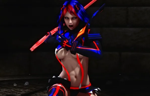 Взгляд, девушка, поза, Kill La Kill, Круши кромсай