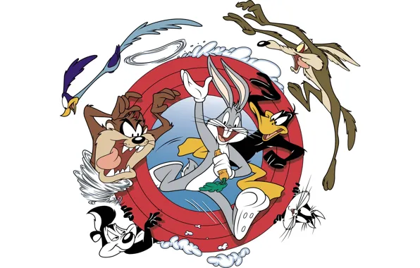 Картинка Daffy Duck, Тасманский дьявол, Даффи Дак, Looney Tunes, Багз Банни, Bugs Bunny, Road Runner, Tasmanian …