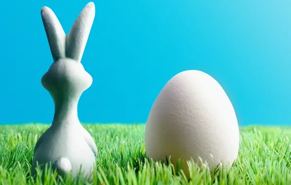 Картинка трава, яйцо, пасхальный кролик