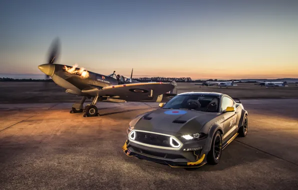 Ford, Пламя, 2018, Supermarine Spitfire, RAF, Королевские ВВС, Mustang GT, Eagle Squadron