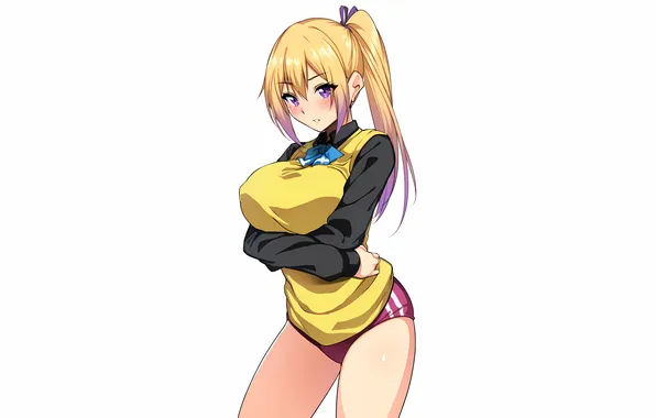 Girl, sexy, shorts, long hair, boobs, sexy girl, anime, beautiful