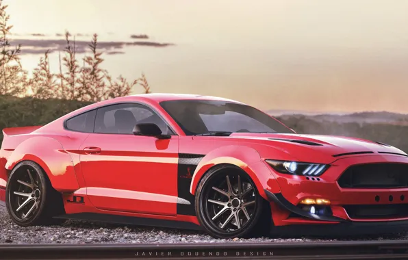 Красный, Авто, Машина, Ford Mustang, Mustang 2015, Transport & Vehicles, Javier Oquendo, by Javier Oquendo