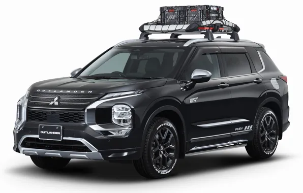 Внедорожник, белый фон, экстерьер, PHEV, Mitsubishi Outlander, 2022, Wild Adventure Style