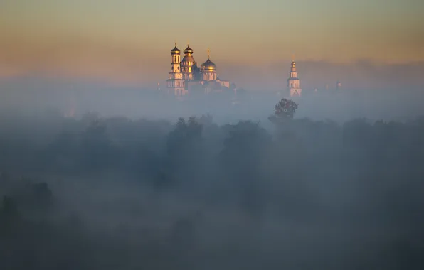 Осень, туман, утро, сентябрьское утро, Новый Иерусалим, Александр Медведев