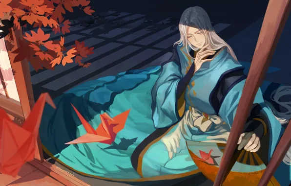 Anime, man, asian, japanese, kimono, oriental, asiatic, Onmyouji