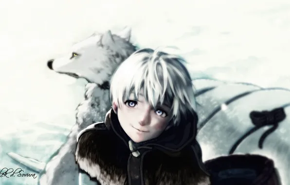 Bear, snow, face, wolf, manga, shounen, kuma, japonese