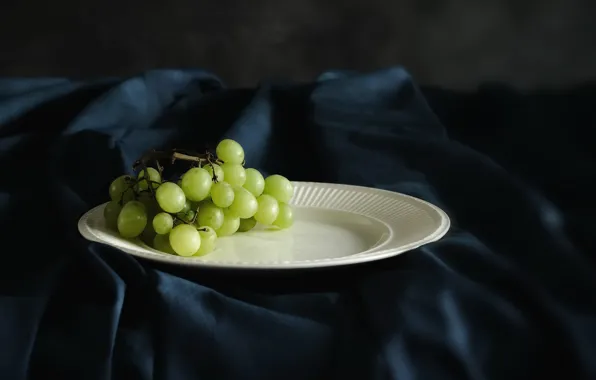 Картинка фон, тарелка, виноград