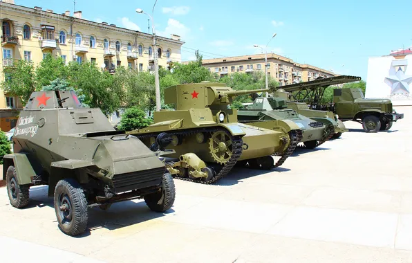 Танки, Т-26, Волгоград, Т-60, Боевая техника, Музей-панорама Сталинградская битва, БA-64Б, БА-20М
